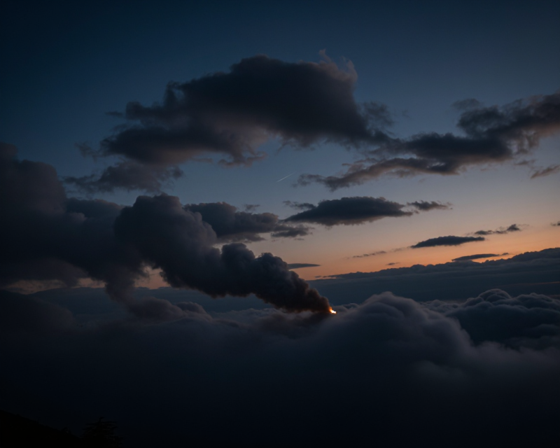Cinematic Missile Trail at Twilight