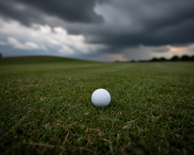 Somber Golf Course Atmosphere