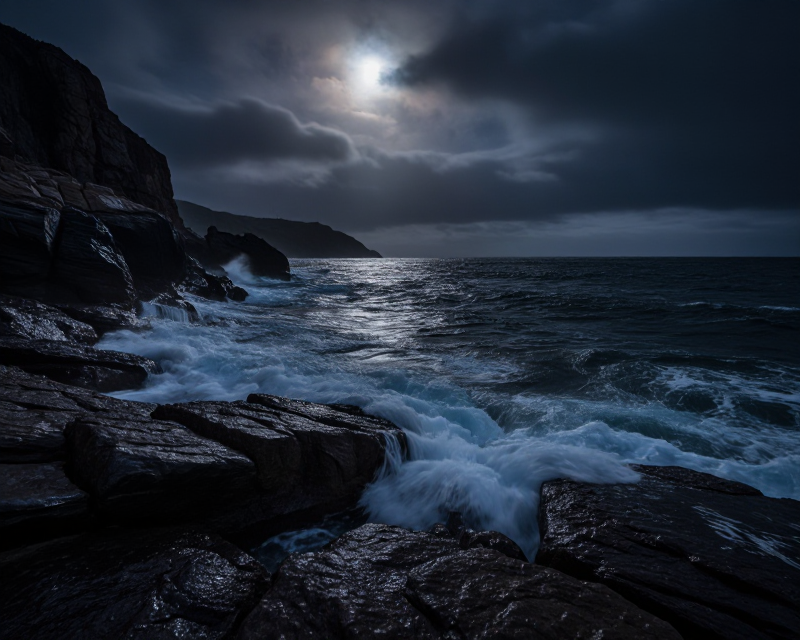 Moody East Sea Night