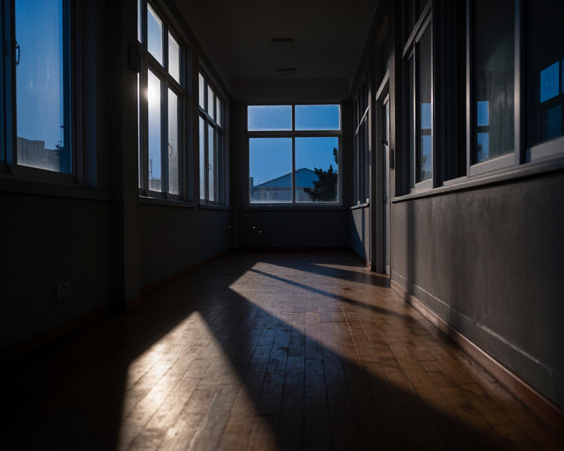 Cinematic Korean School Hallway