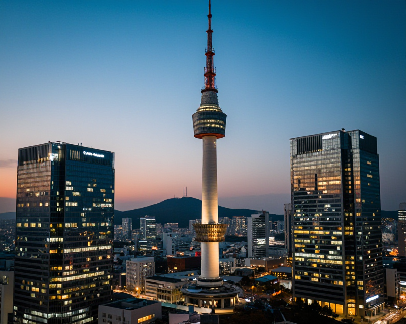 Seoul Telecommunications Tower at Dusk