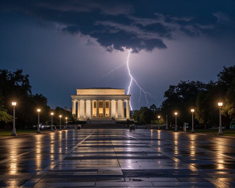 Cinematic Night Scene of National Mall